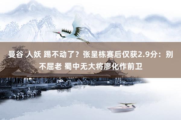 曼谷 人妖 踢不动了？张呈栋赛后仅获2.9分：别不屈老 蜀中无大将廖化作前卫